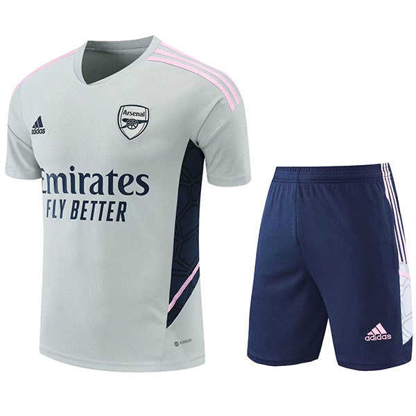 Arsenal maglia da allenamento abbigliamento sportivo uniforme da calcio da uomo maglia da calcio manica corta sport grigio top t-shirt 2022-2023
